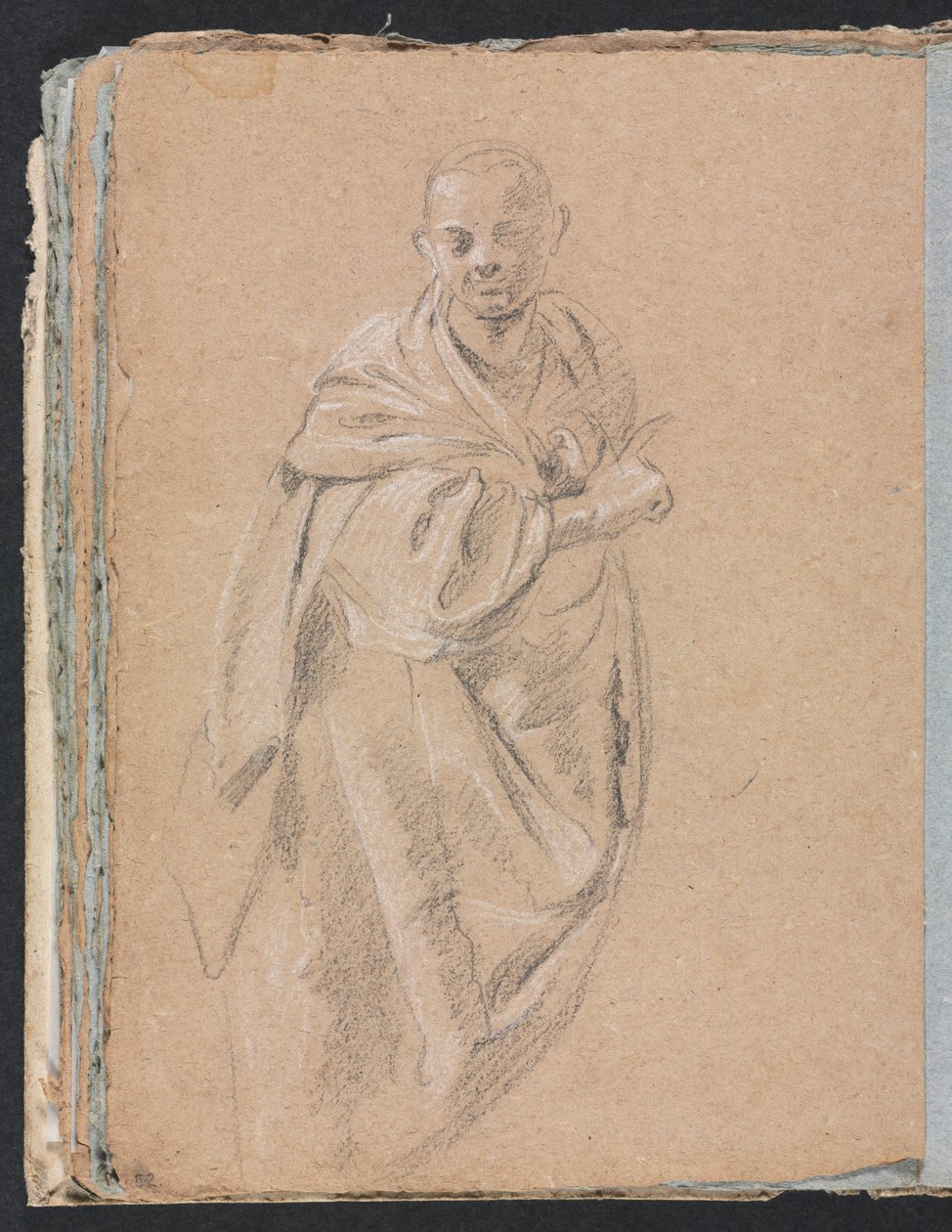 Verona Sketchbook: Standing monk (page 52) by Francesco Lorenzi