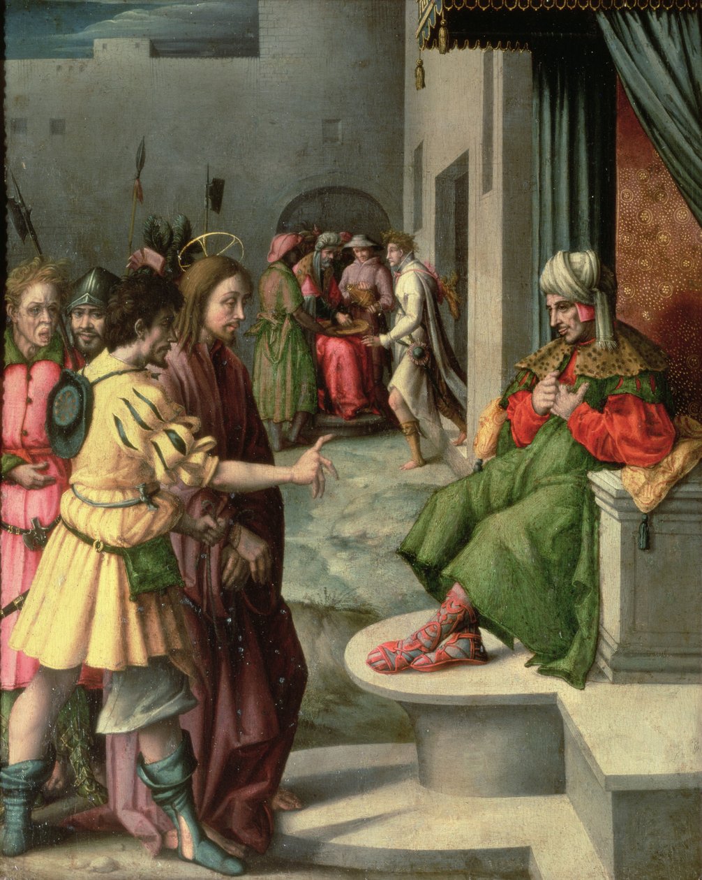 Christ before Caiaphas by Francesco Ubertini Bacchiacca