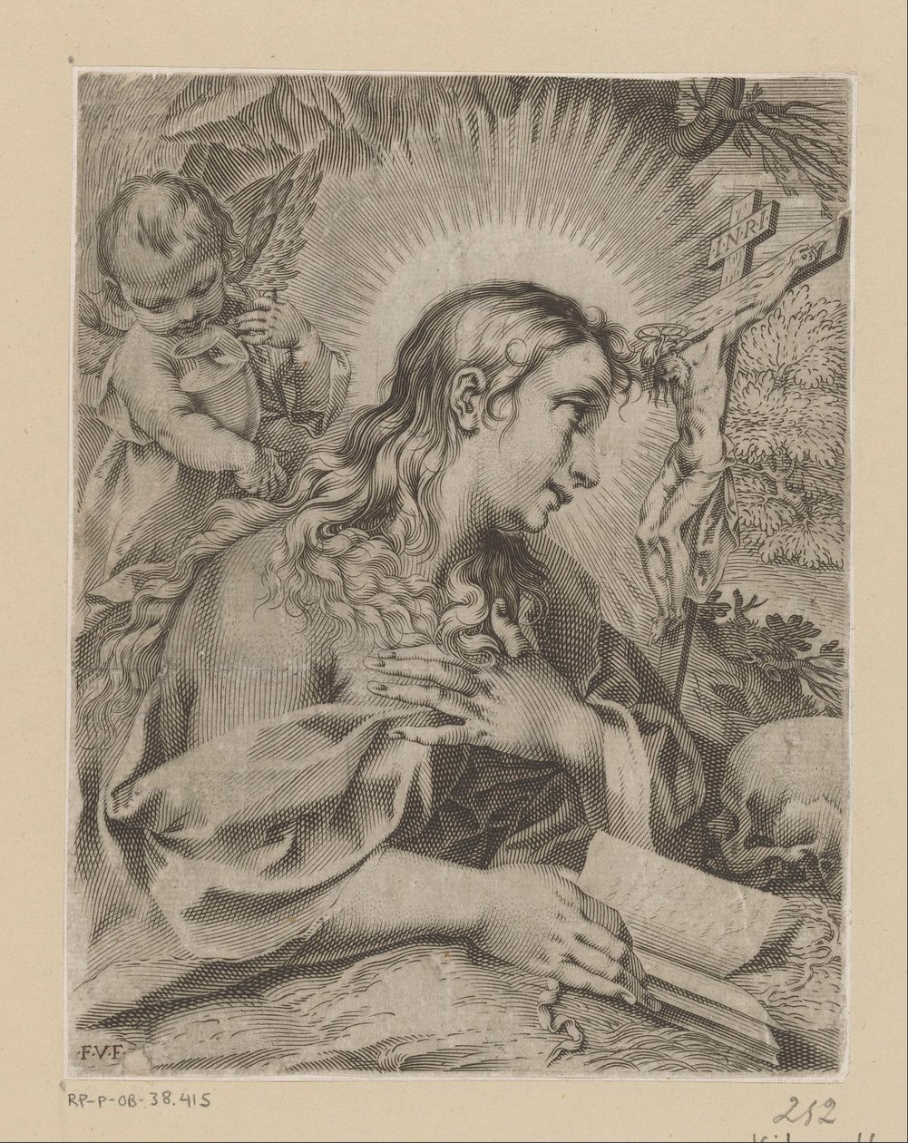 Penitent Mary Magdalene by Francesco Villamena