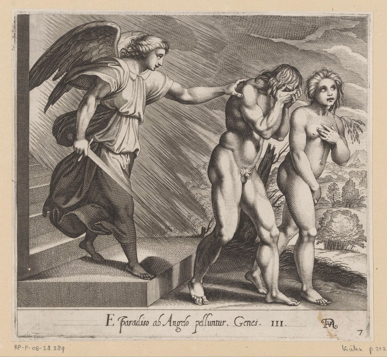 Expulsion from Paradise by Francesco Villamena