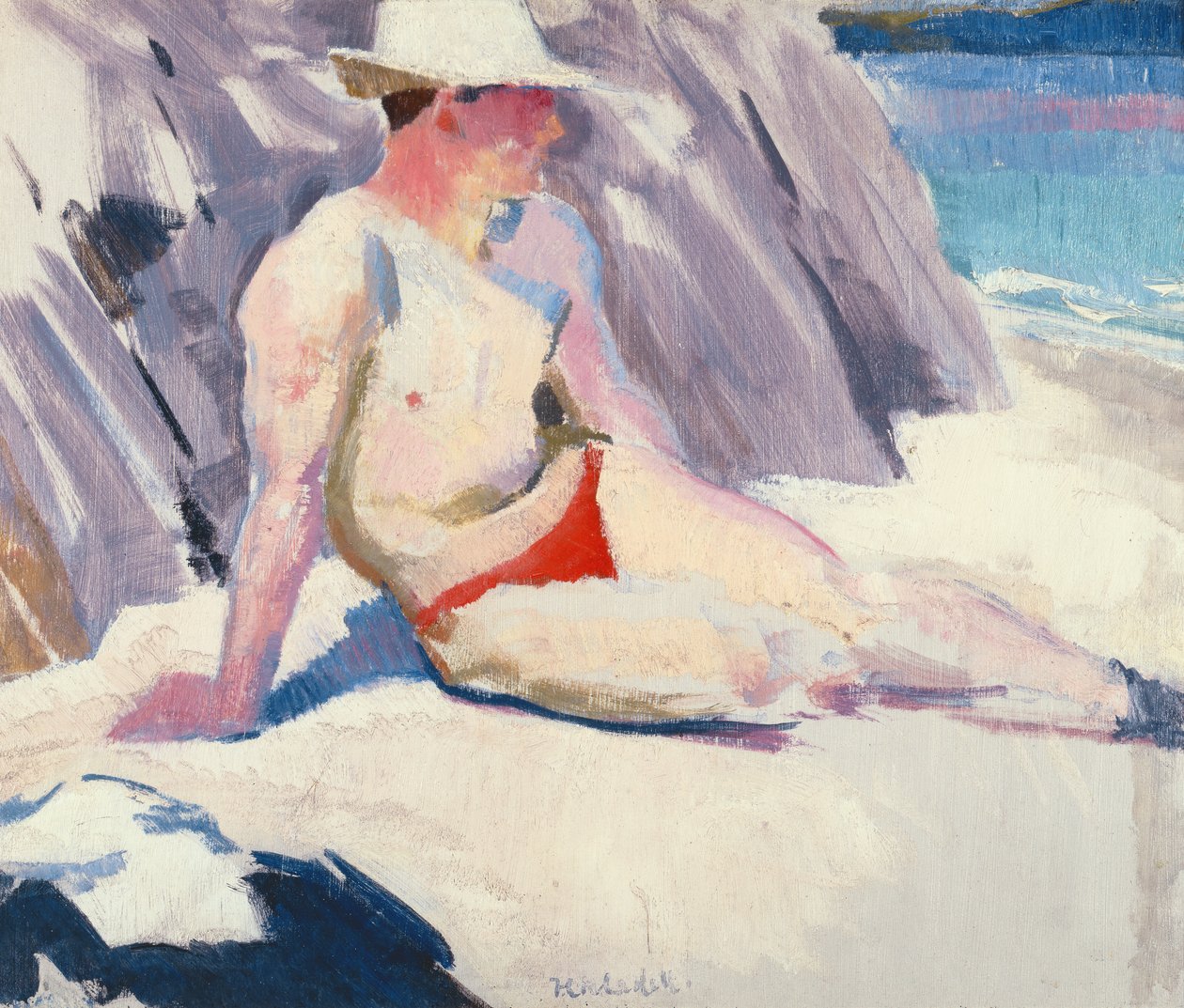 Sunbather on the Beach, Iona, 1928 by Francis Campbell Boileau Cadell