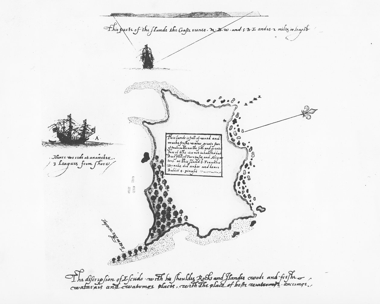 Description of Isla Escudo de Veraguas by Francis Drake by Francis Drake