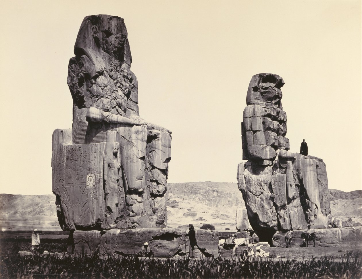 The Statues of the Plain, Thebes by Francis Frith