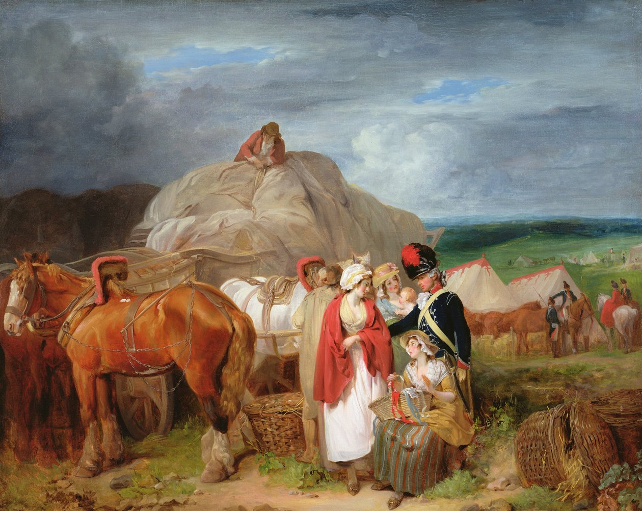 Soldier with Country Women Selling Ribbons near a Military Camp, 1788 by Francis Wheatley