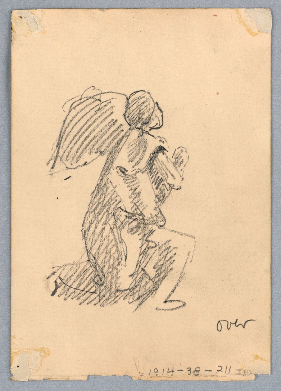Sketch of Kneeling Angel by Francis Augustus Lathrop