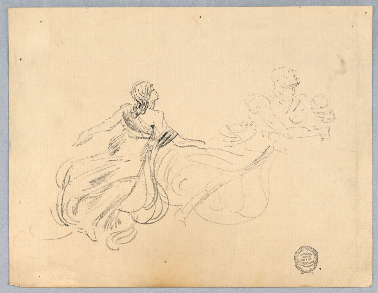 Sketch of Two Female Figures by Francis Augustus Lathrop