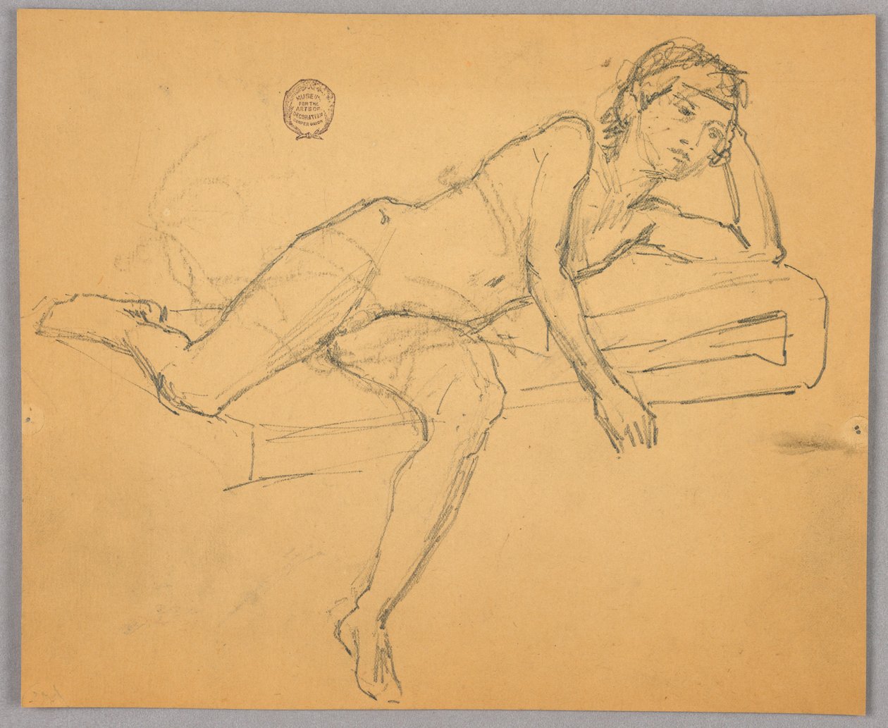 Study of Nude Figure by Francis Augustus Lathrop