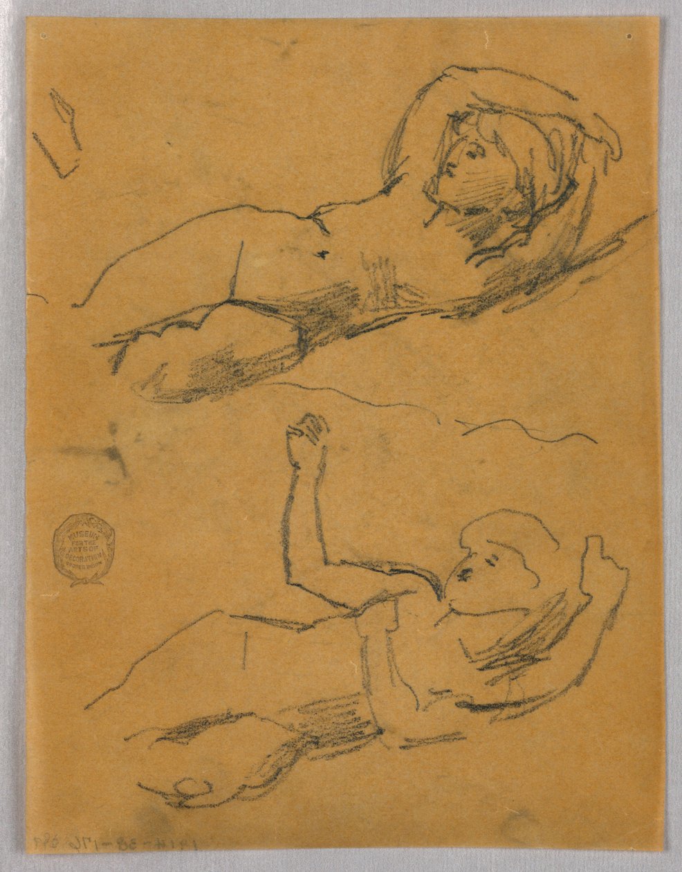 Two Sketches of Female Nudes by Francis Augustus Lathrop