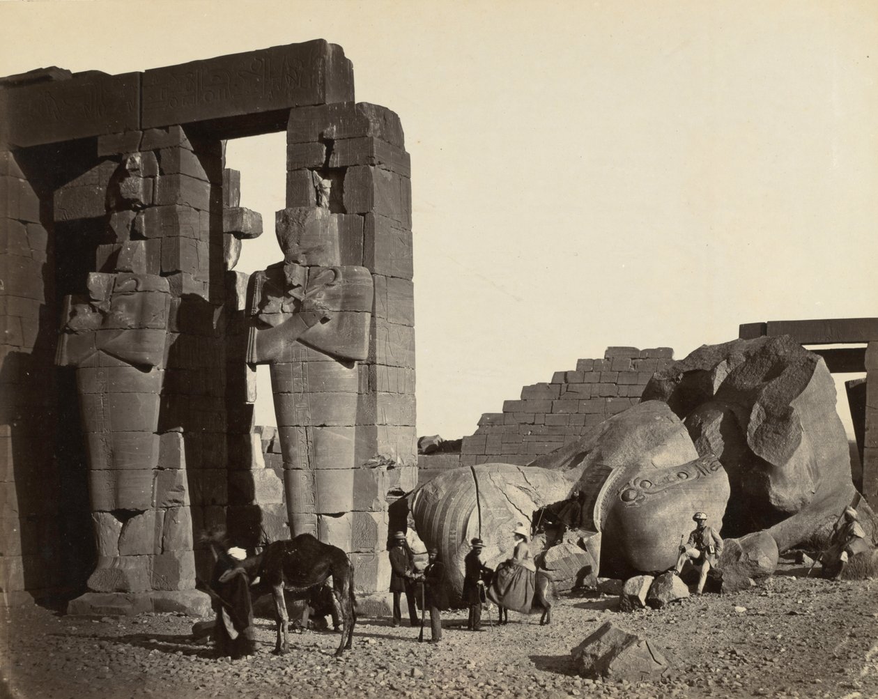 Fallen Statue at the Ramesseum, Thebes by Francis Frith