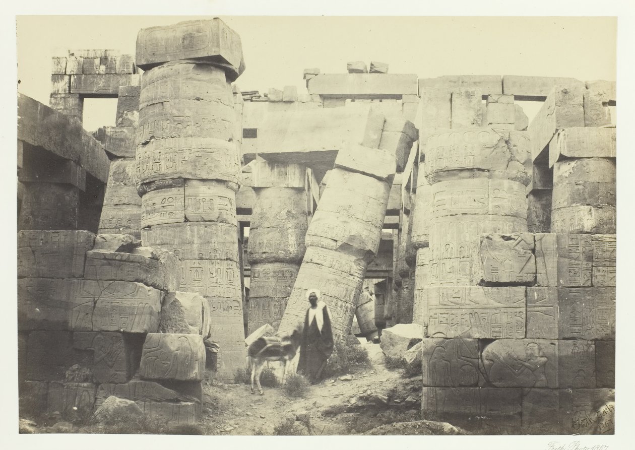 Pillars in the Great Hall, Karnac by Francis Frith