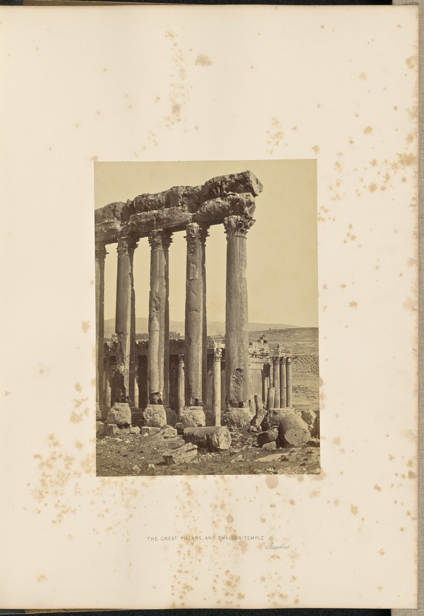 The Great Pillars and Smaller Temple, Baalbek by Francis Frith