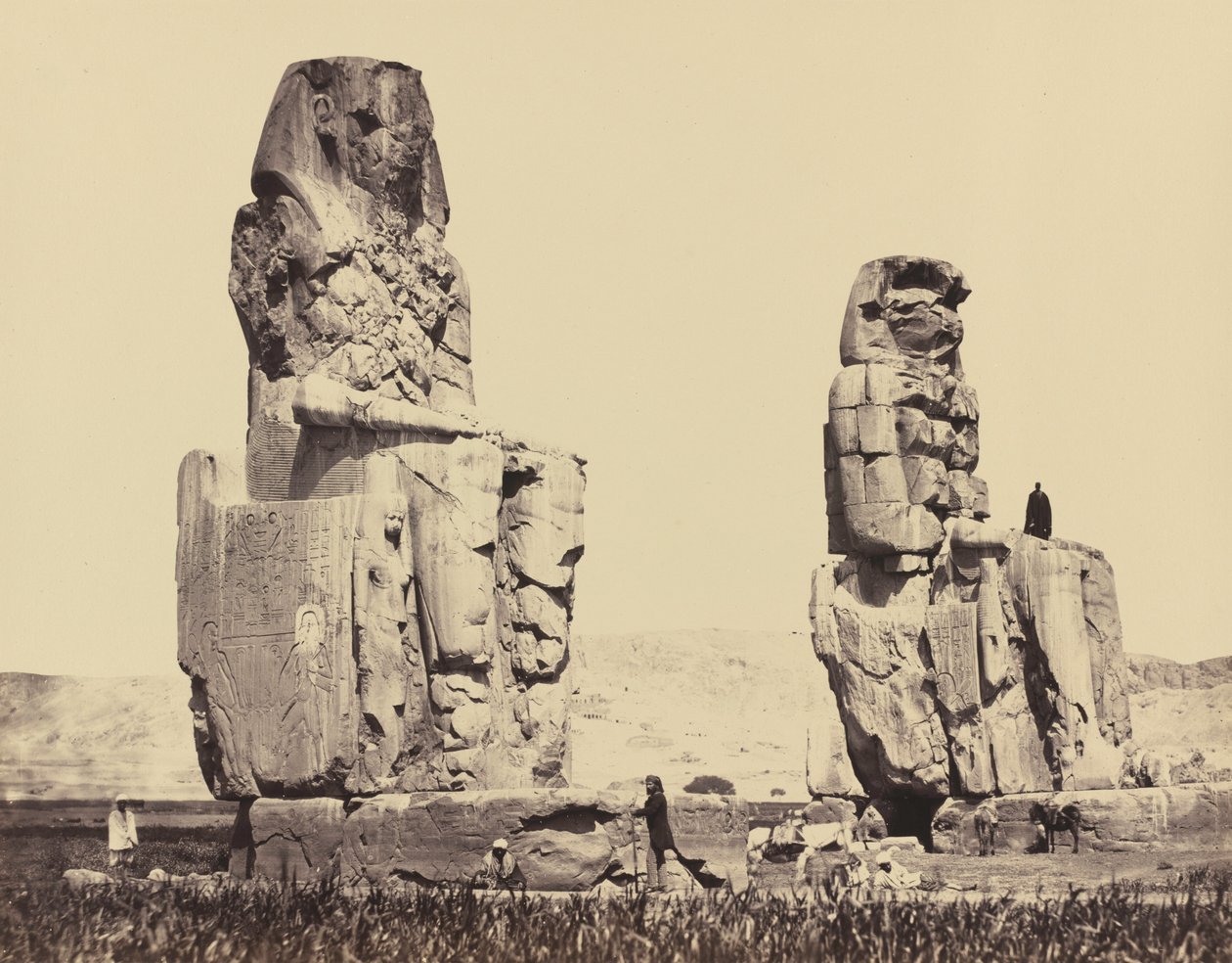 The Statues of the Plain, Thebes, 1858 by Francis Frith