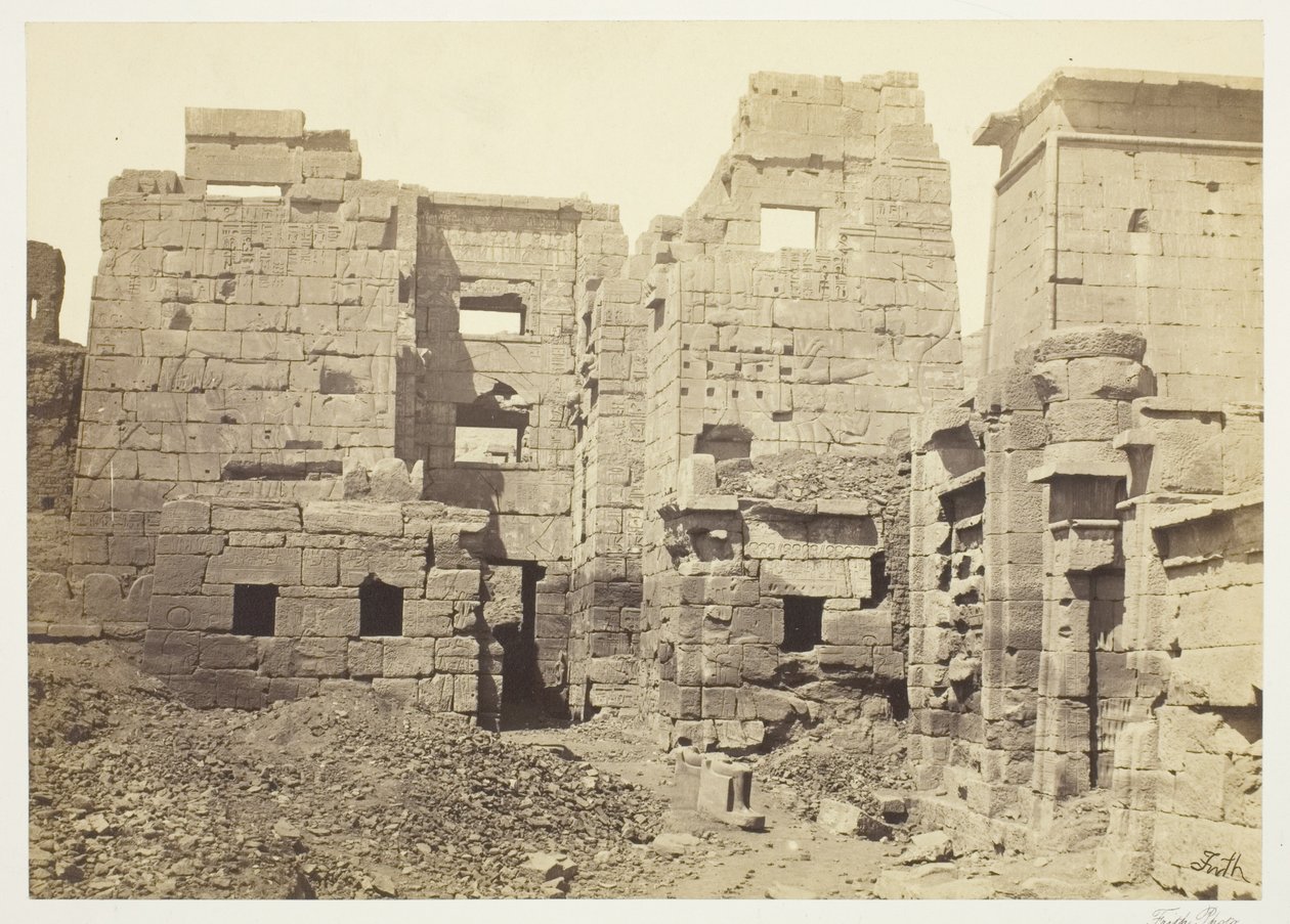 The Temple Palace, Medinet-Haboo by Francis Frith