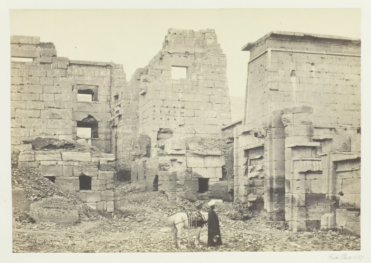 The Temple Palace, Medinet Haboo, 1857 by Francis Frith