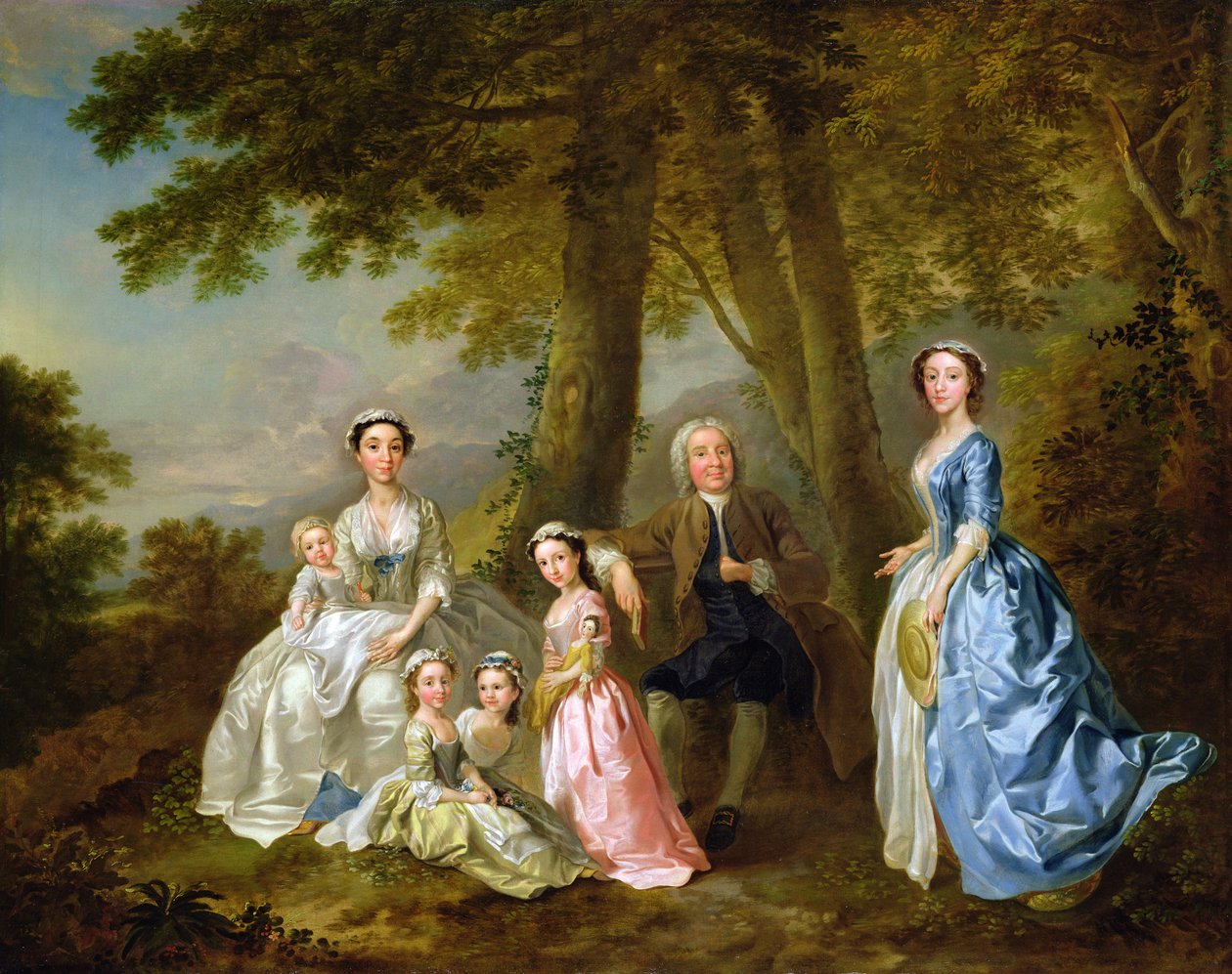 Samuel Richardson Seated with His Second Family by Francis Hayman