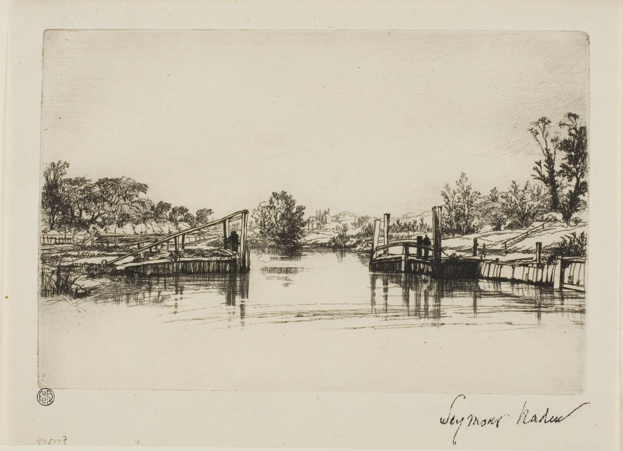 Egham Lock by Francis Seymour Haden