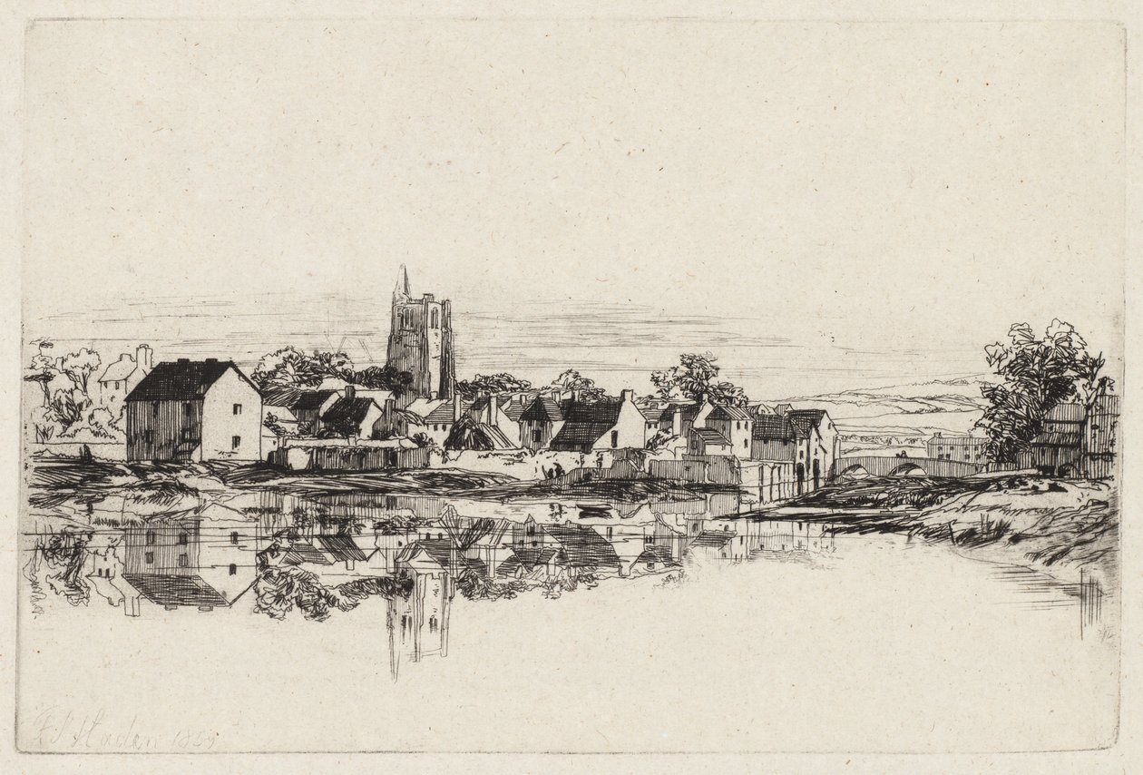 Kidwelly Town by Francis Seymour Haden