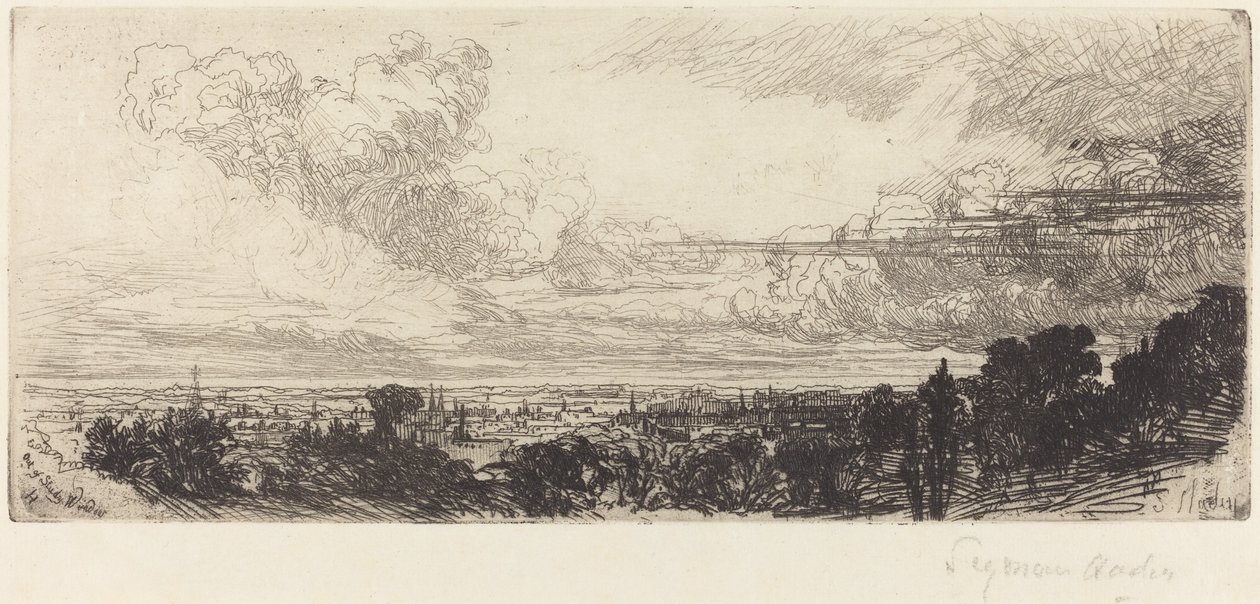 Out of Study Window by Francis Seymour Haden