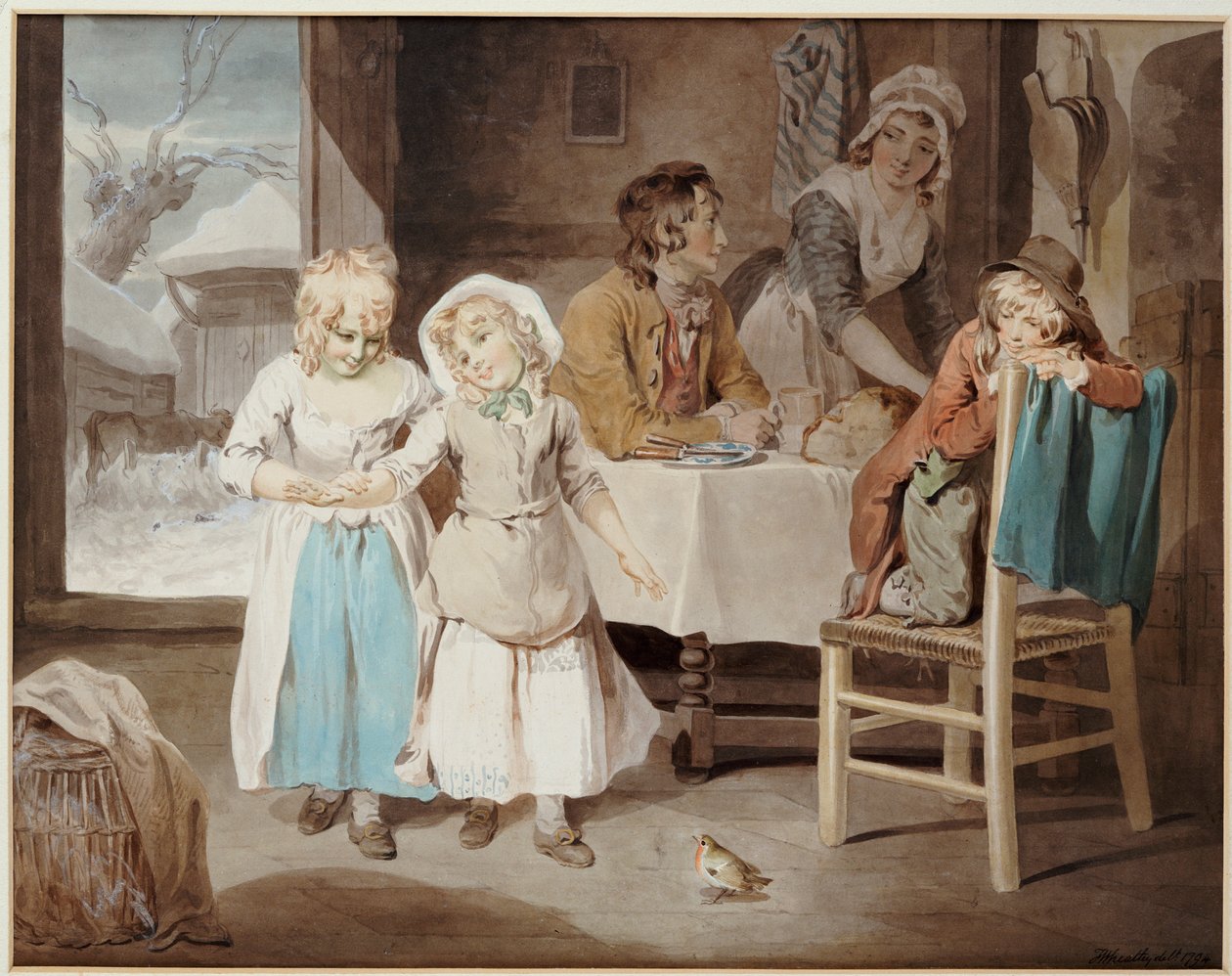 The Pet Robin by Francis Wheatley