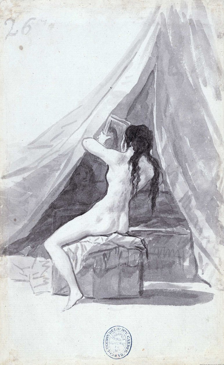 Nude Woman with Mirror by Francisco de Goya