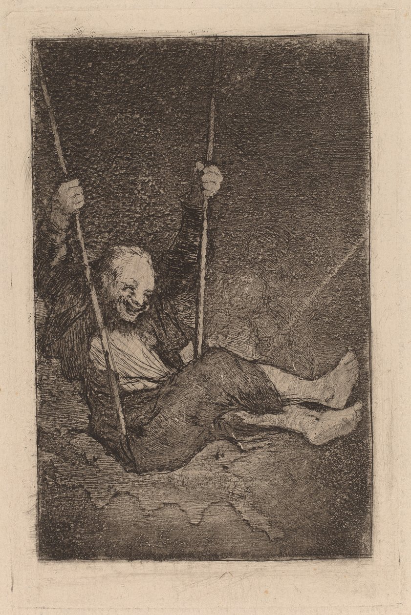 Old Man on a Swing by Francisco de Goya