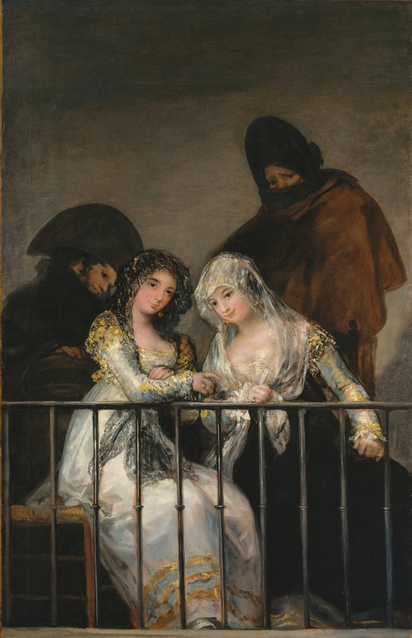Majas on a Balcony by Francisco de Goya