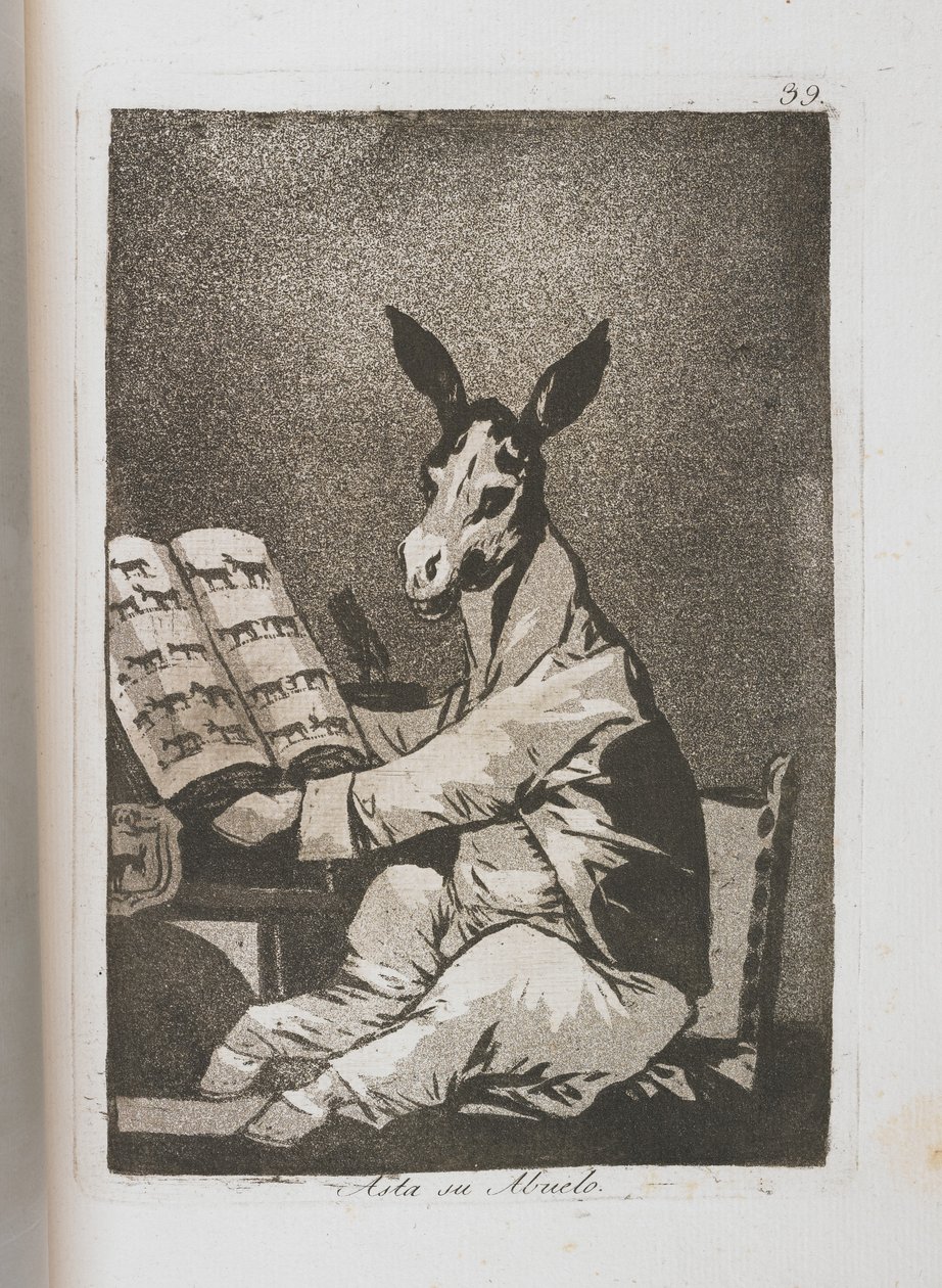 Plate from Los Caprichos [As far back as his grandfather] by Francisco de Goya