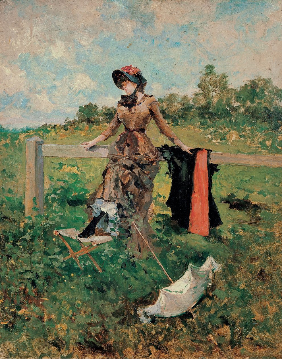 Lady with a Parasol by Francesc Miralles