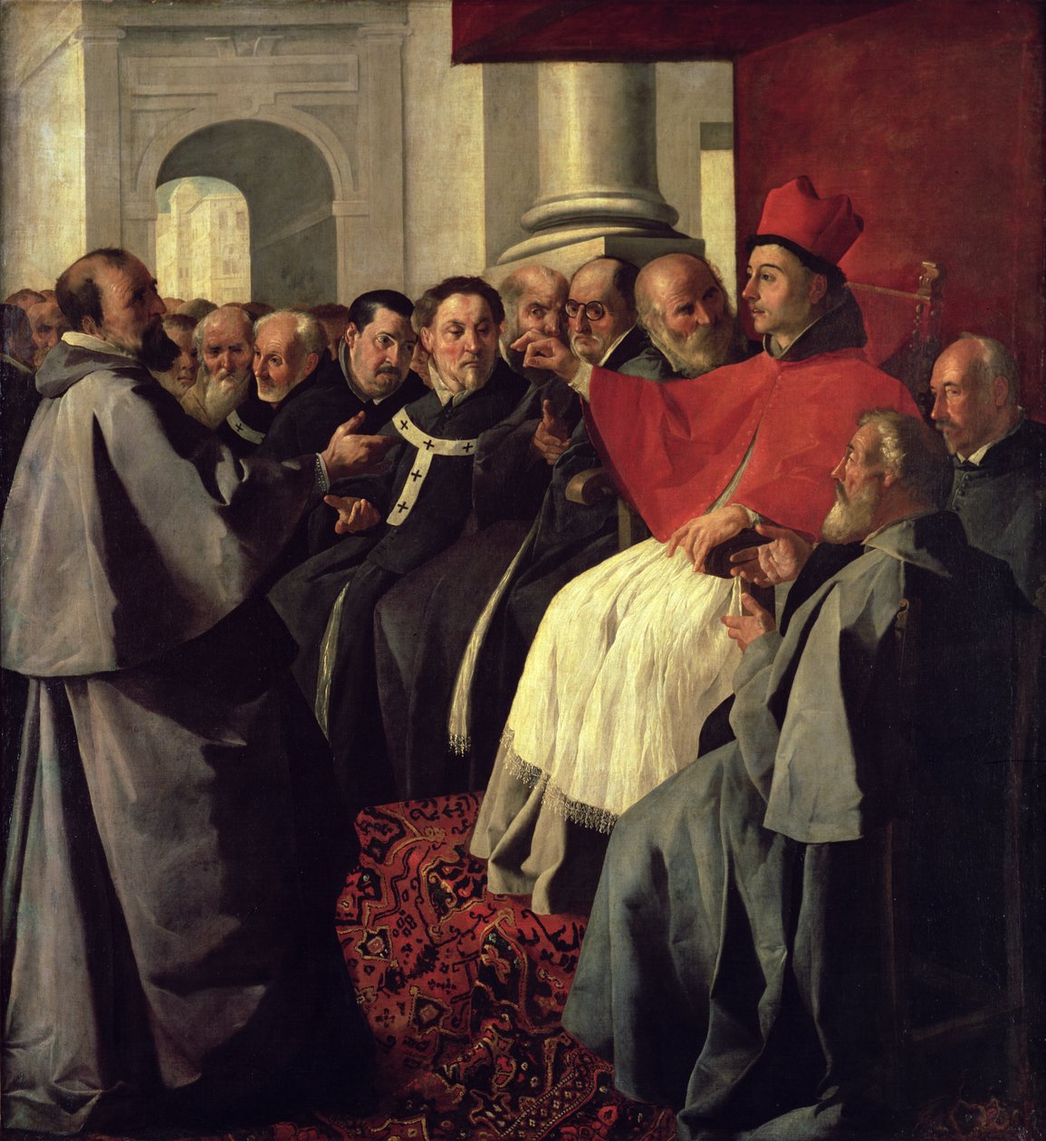 St. Bonaventure at the Council of Lyons in 1274, 1627 by Francisco de Zurbaran