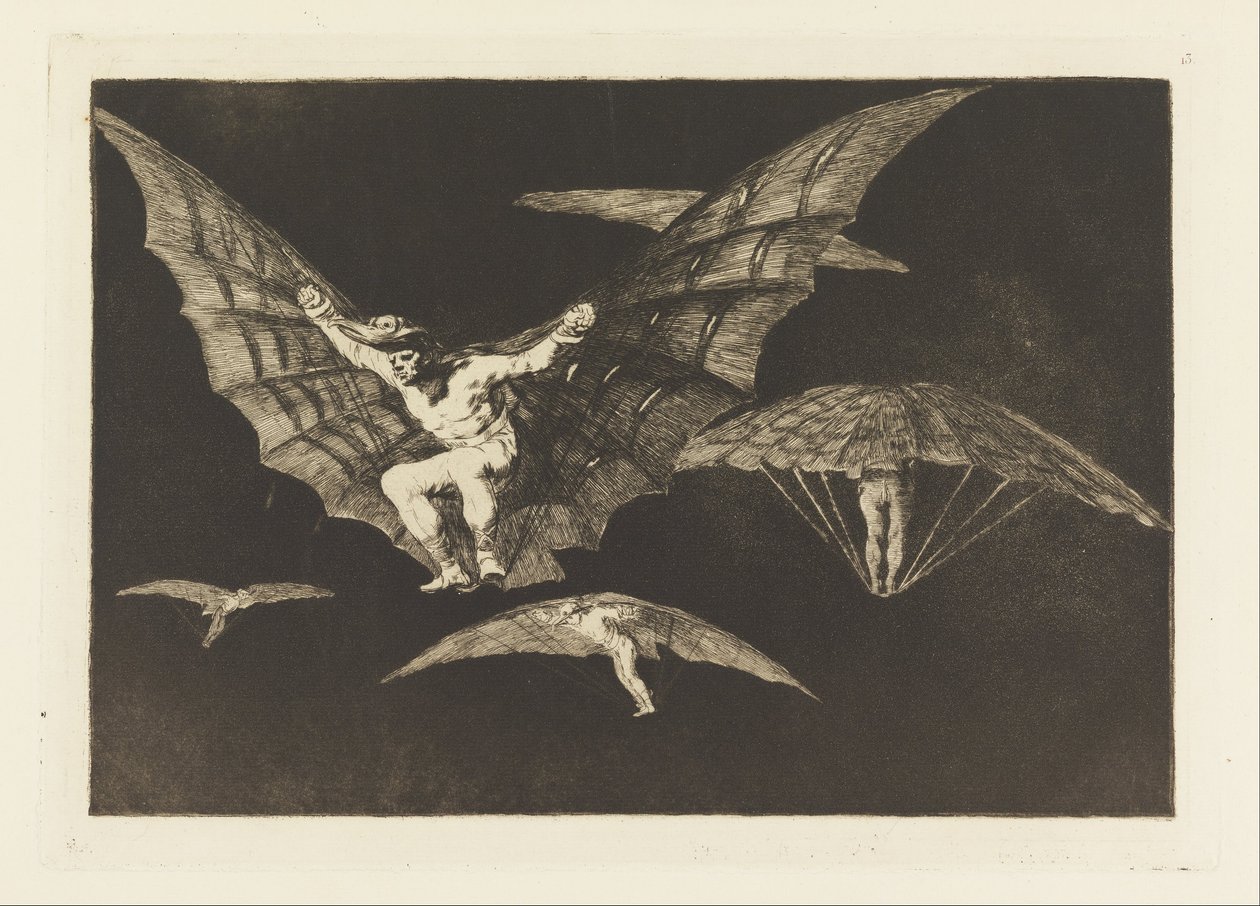 Manner of Flying, plate 13 in Proverbs by Francisco de Goya