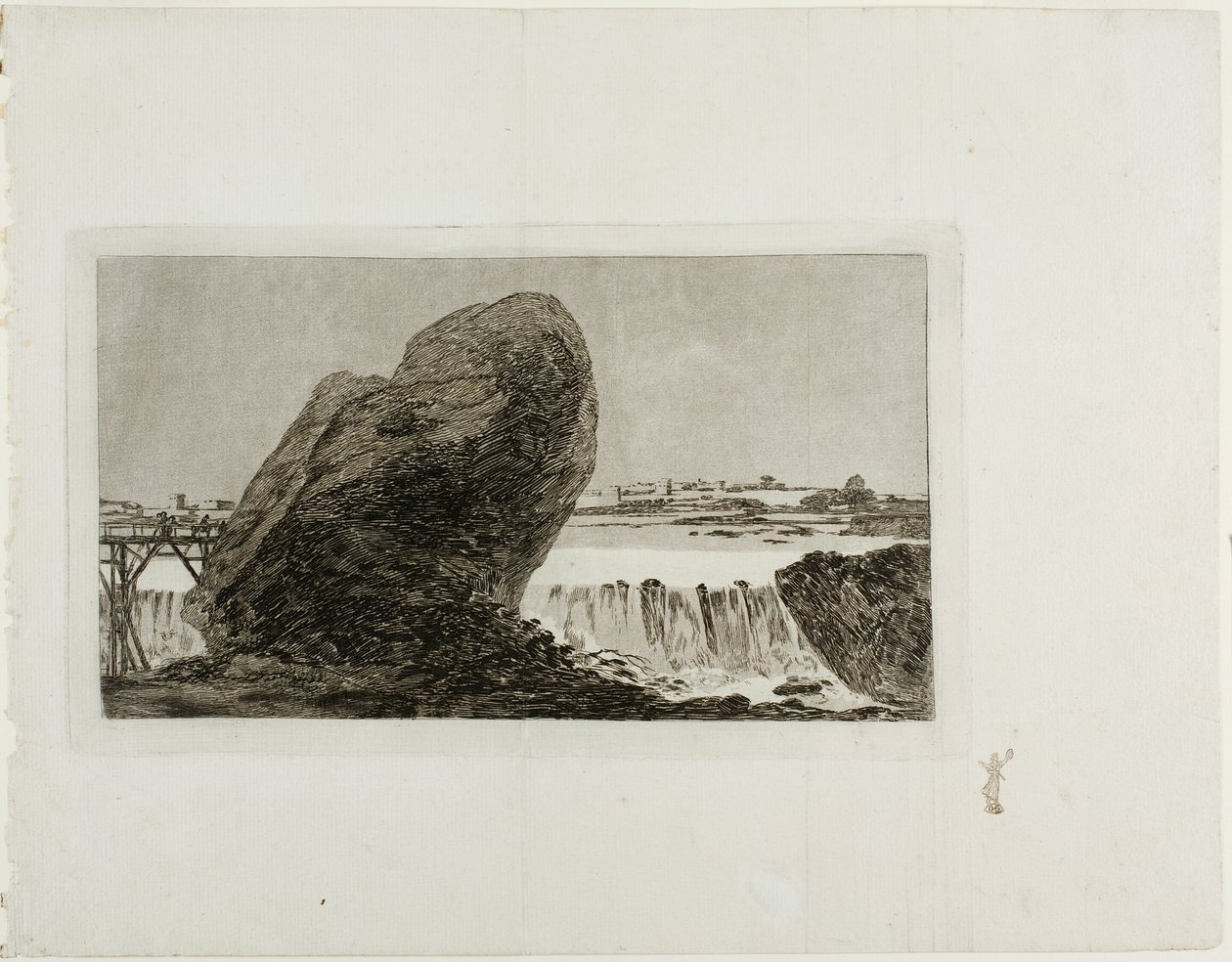 Landscape with Waterfall by Francisco Jose de Goya y Lucientes