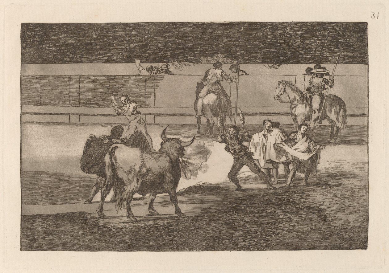 Banderillas with Firecrackers by Francisco de Goya