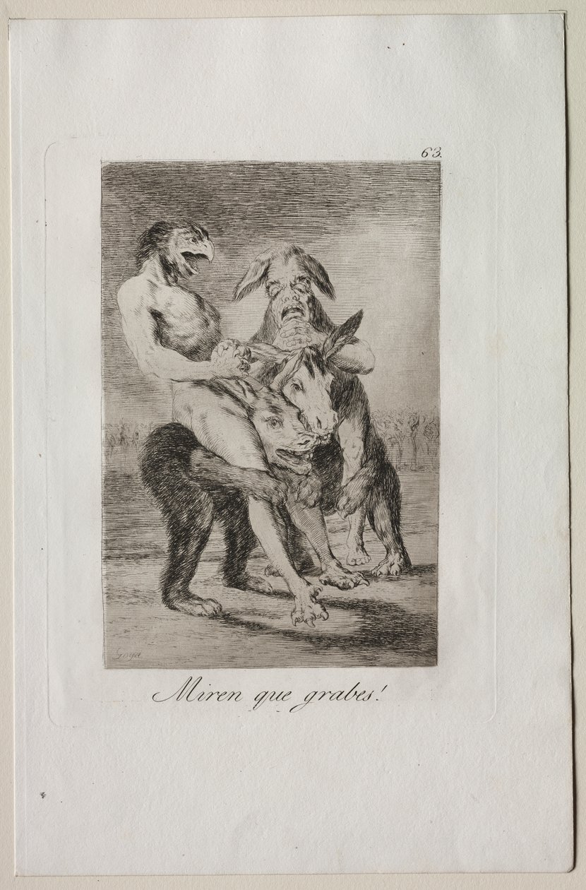 Caprichos: Look How Solemn They Are! by Francisco de Goya