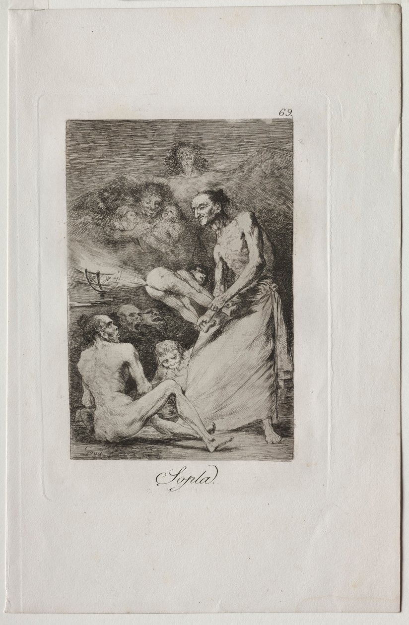 Caprichos: Blow! by Francisco de Goya