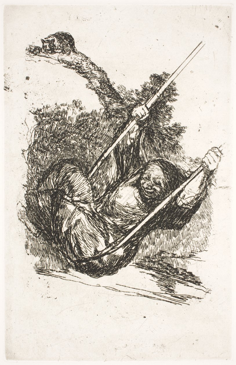 Witch on a Swing by Francisco de Goya