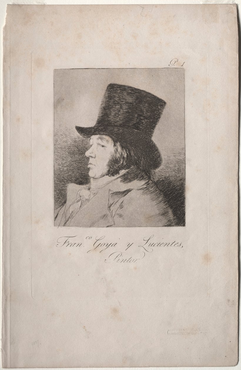 The Caprichos: Portrait of Goya by Francisco de Goya