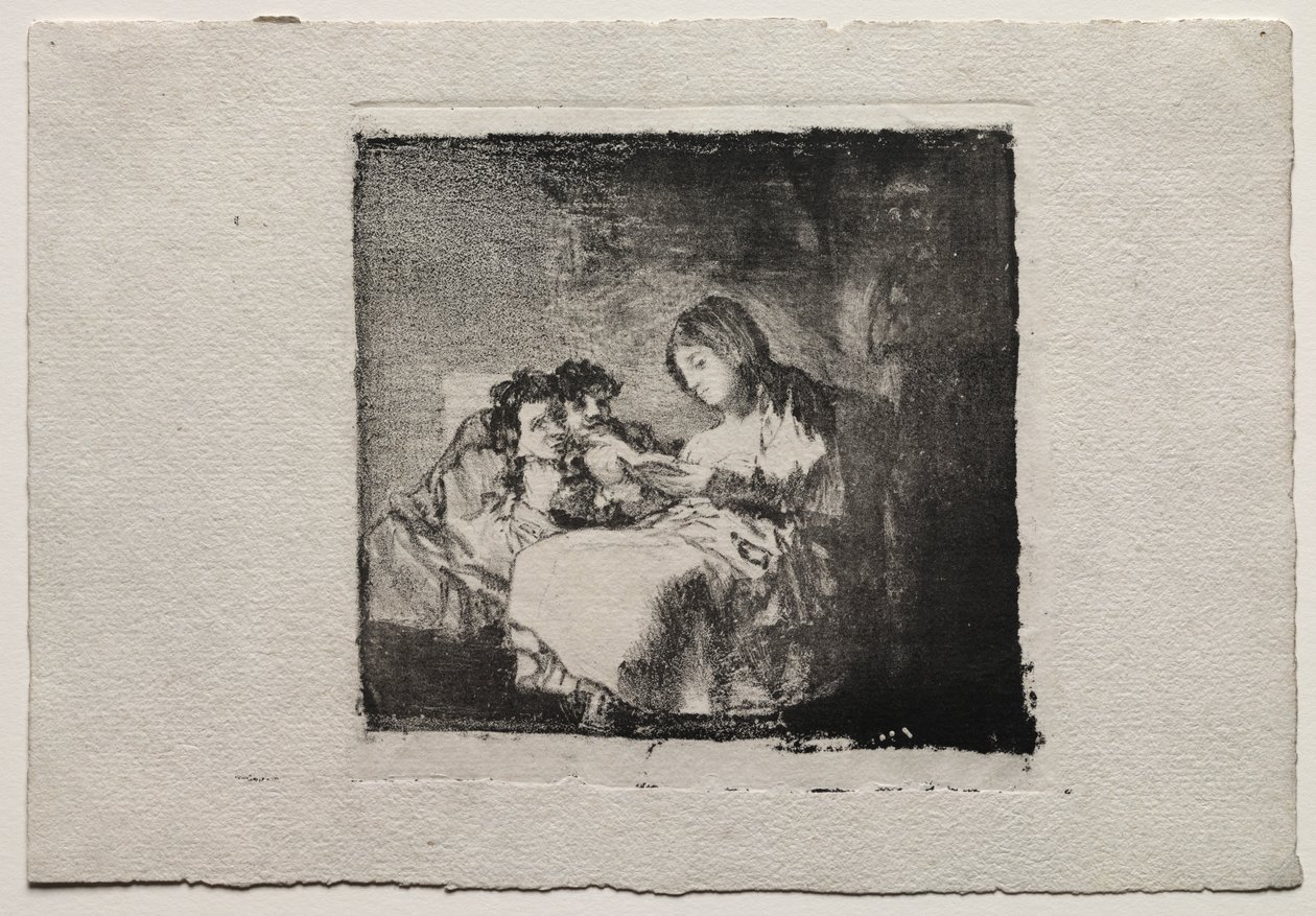 Woman Reading to Two Children by Francisco de Goya
