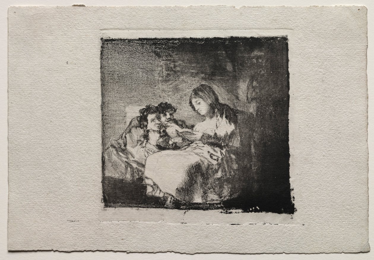Woman Reading to Two Children by Francisco de Goya