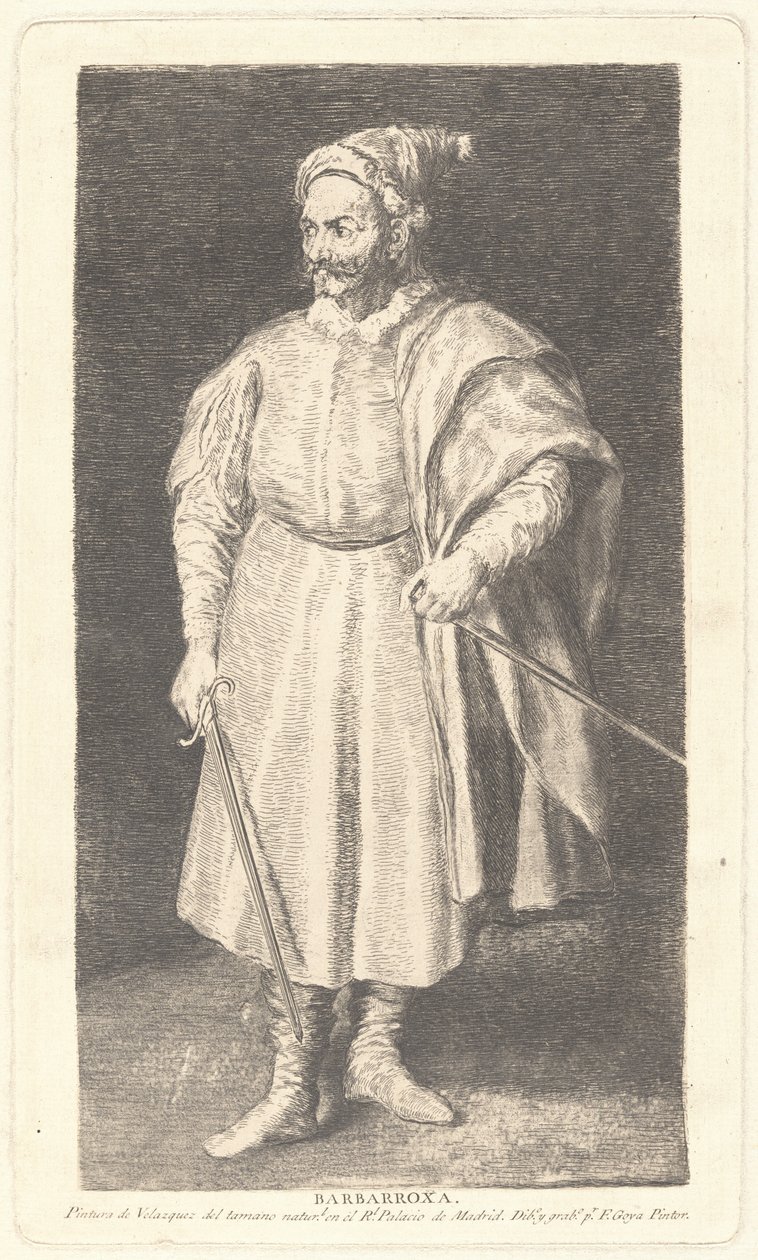 The Jester Barbarroja by Francisco de Goya after Diego Velázquez