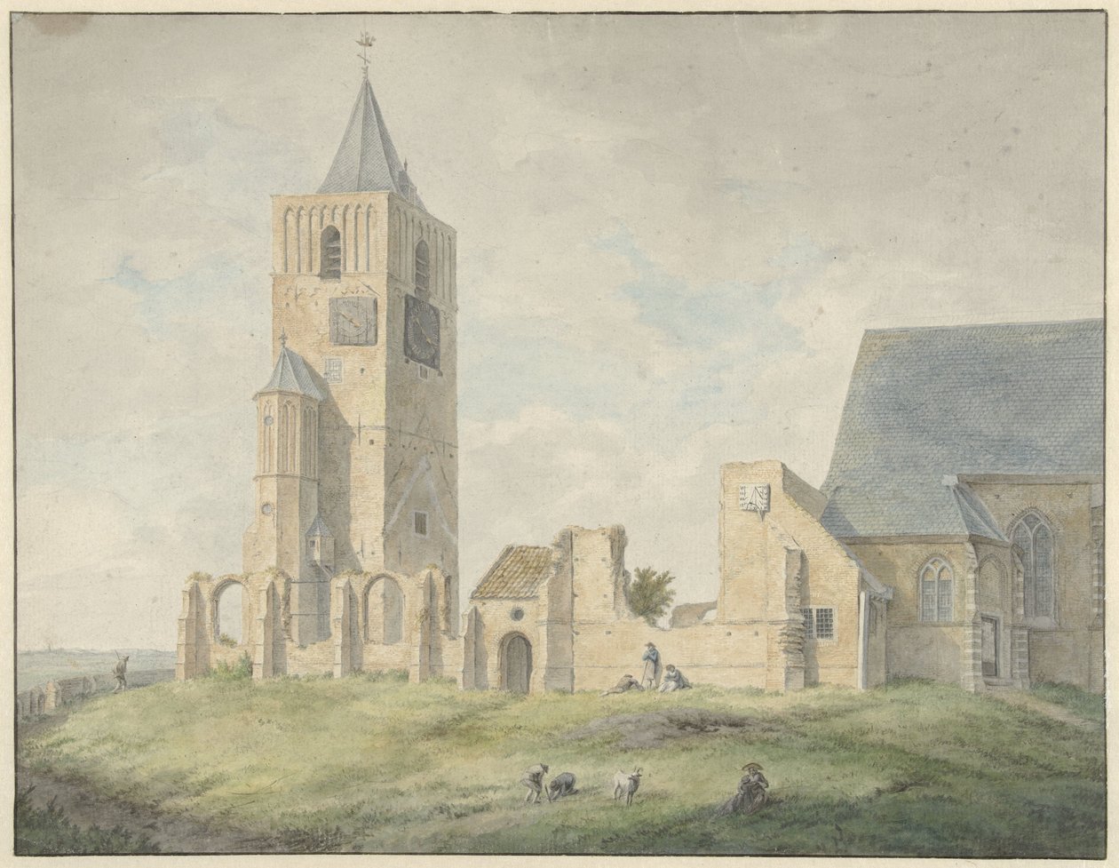 Ruins of the Church in Warmond by Franciscus Andreas Milatz