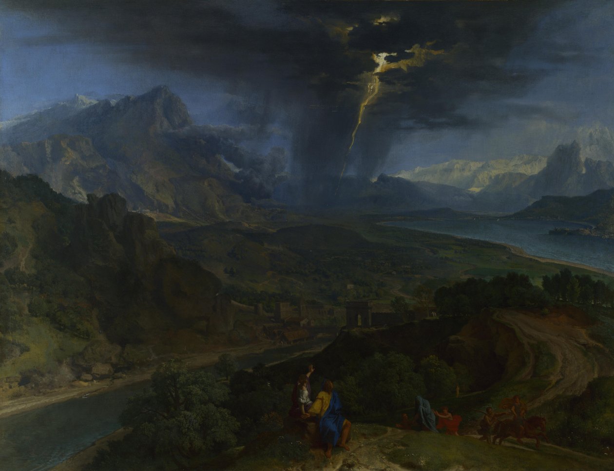 Mountain Landscape with Lightning by Jean Francois I Millet