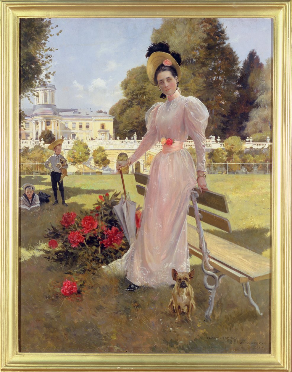 Portrait of Princess Z.N. Yusupova with her Two Sons at Arkhangelskoe, 1894 by Francois Flameng