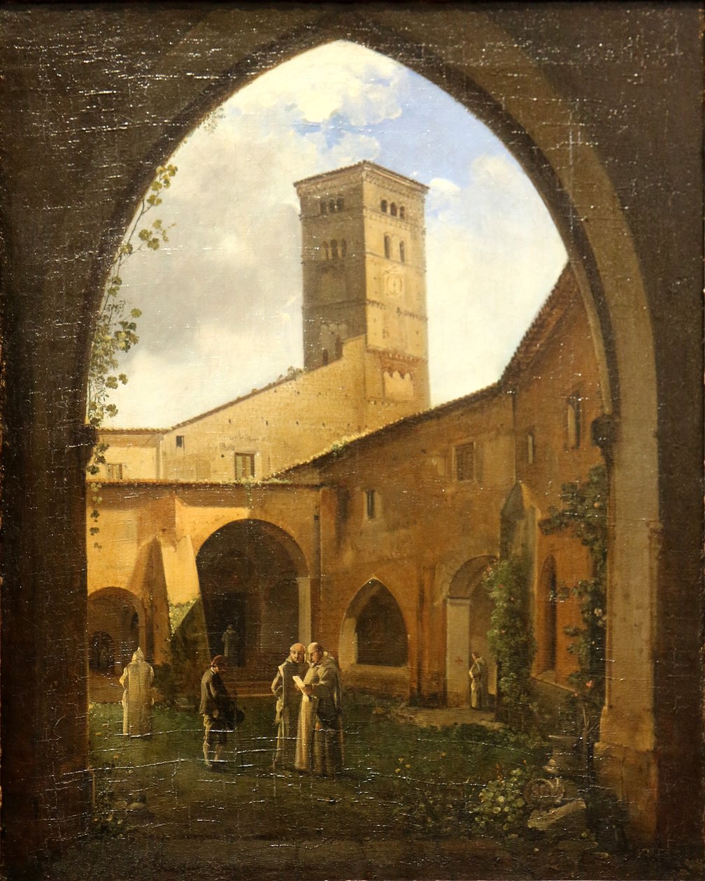 View of a Carthusian Cloister with Bell Tower by Francois Marius Granet