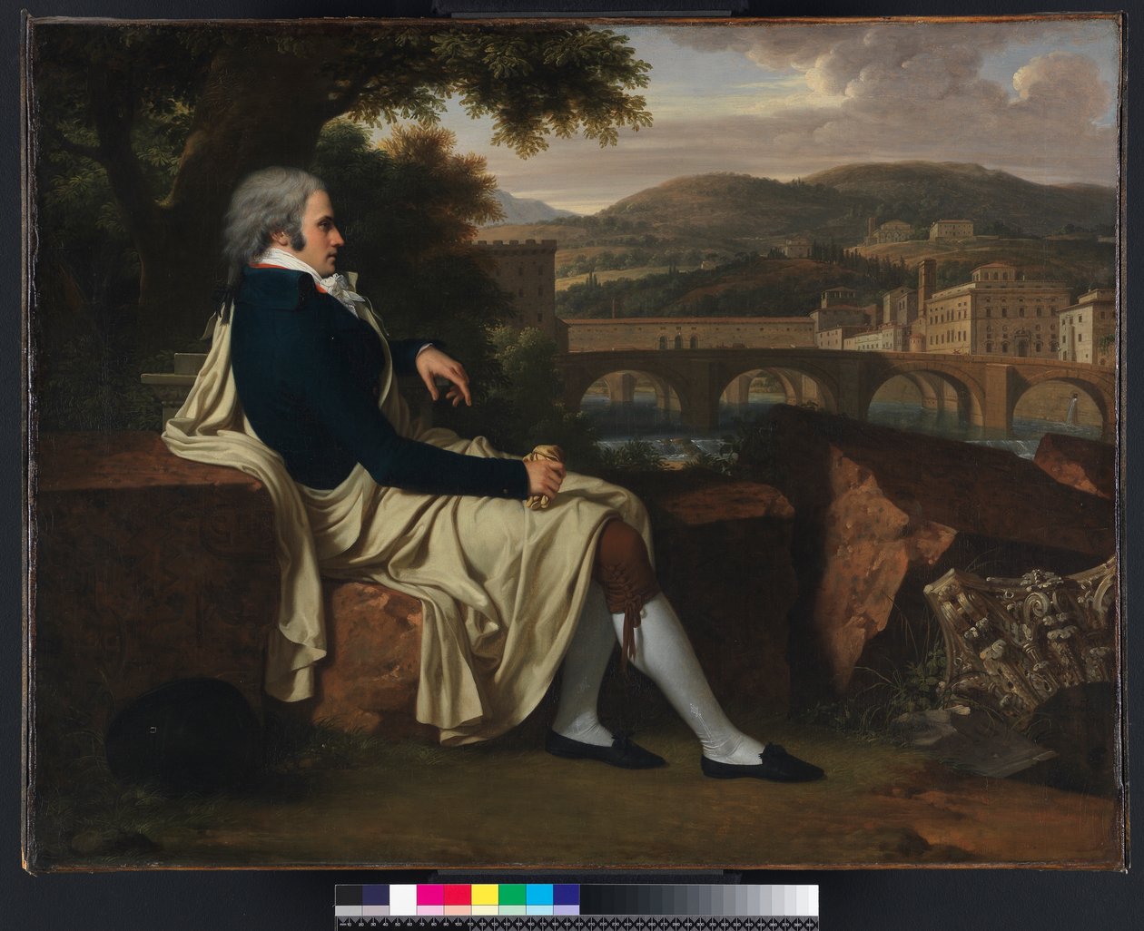 Allen Smith seated Above the River Arno, contemplating Florence, 1797 by Francois Xavier Fabre