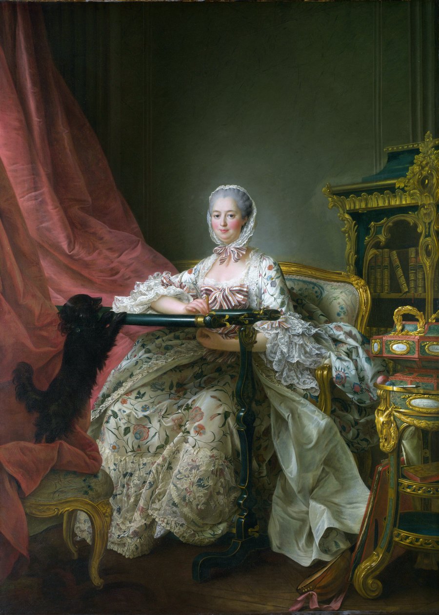 Madame de Pompadour at Her Embroidery Frame by Francois Hubert Drouais