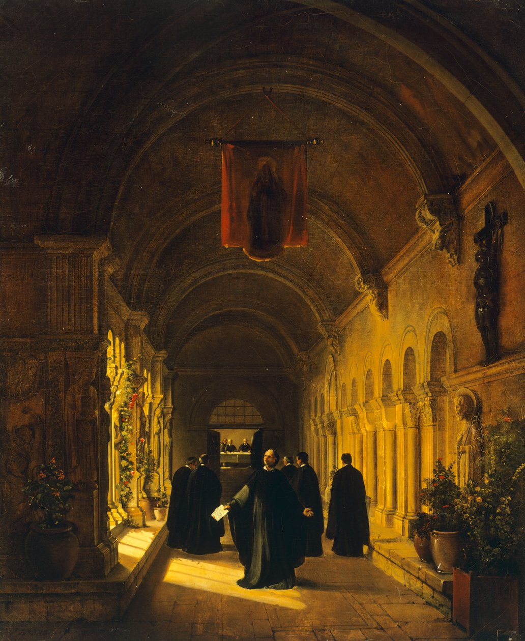 Abelard in cloister by Francois Marius Granet