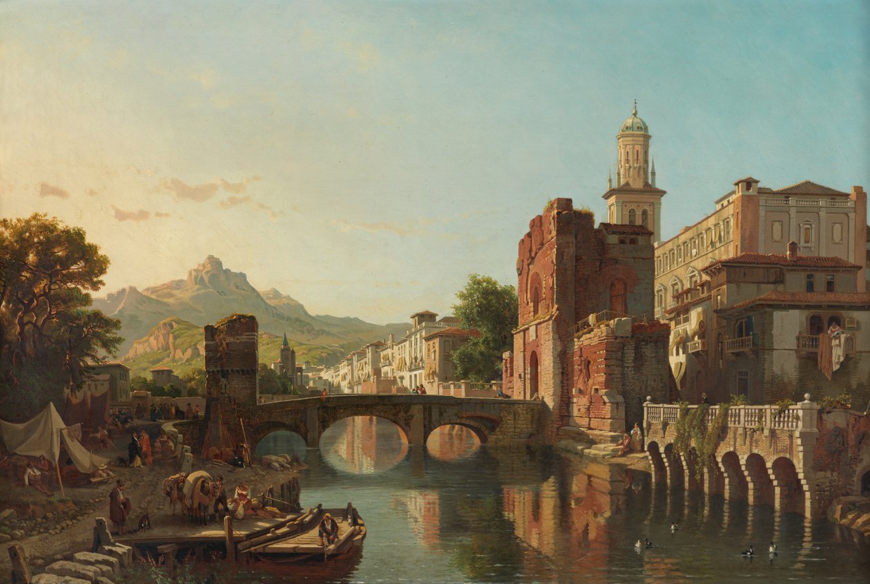 Cityscape in Spain by Francois Antoine Bossuet