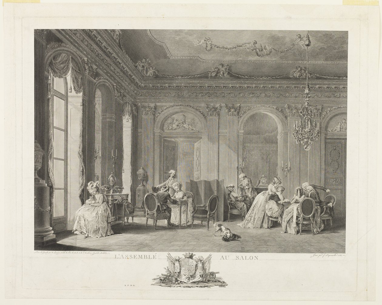 The Assembly in the Drawing Room by Francois Dequevauviller