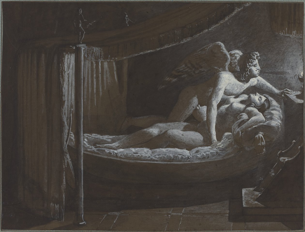 Cupid with Psyche Extinguishing the Lamp by Francois Edouard Picot