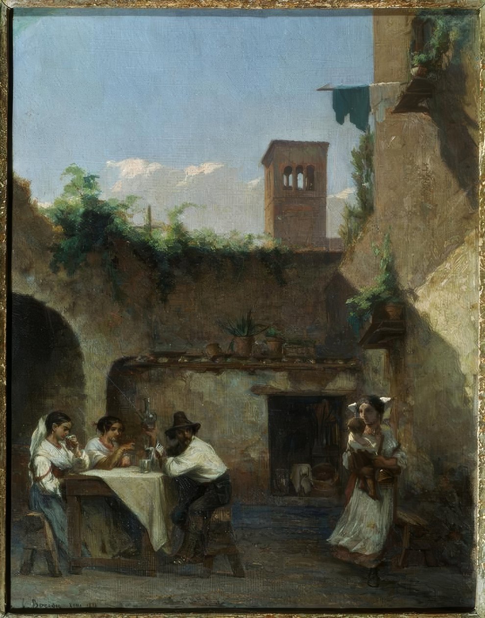 Rome, the Tavern by Francois Louis David Bocion